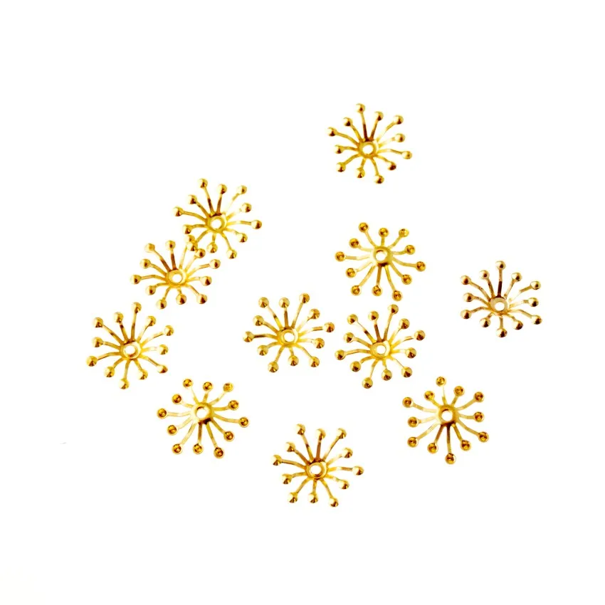 Gold Color 100 шт филигранные цветочные обертки разъемы украшения подарок украшения DIY ювелирных изделий 15x13 мм - Цвет: Gold Color