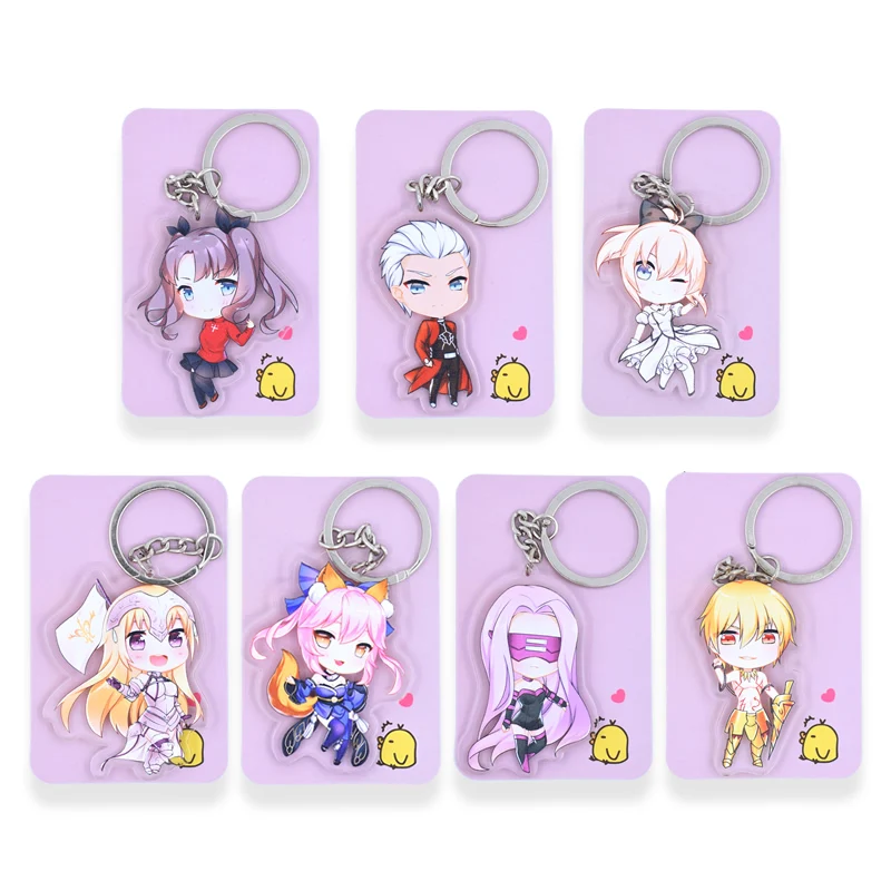 Fate Grand Order брелок двухсторонний Comic для ключей аниме акриловый аксессуары с