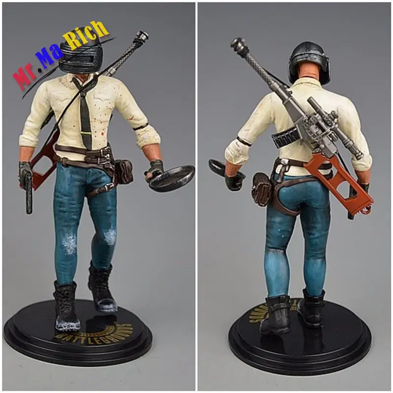17 см playerunknown Battlegrounds Pubg Circa Doll Spot Mangiare Pollo Stasera Modo Del Metallo Auto Modello Di Arma|figure|doll figuresarma |