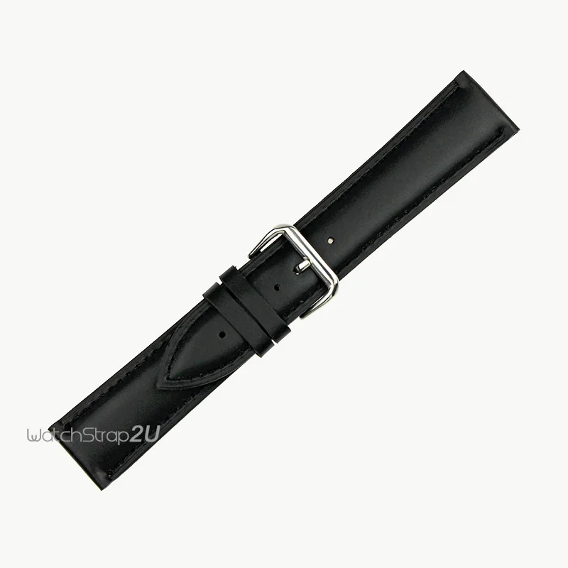 2018 Модный черный/коричневый гладкий матовый кожаный ремешок для наручных часов 18