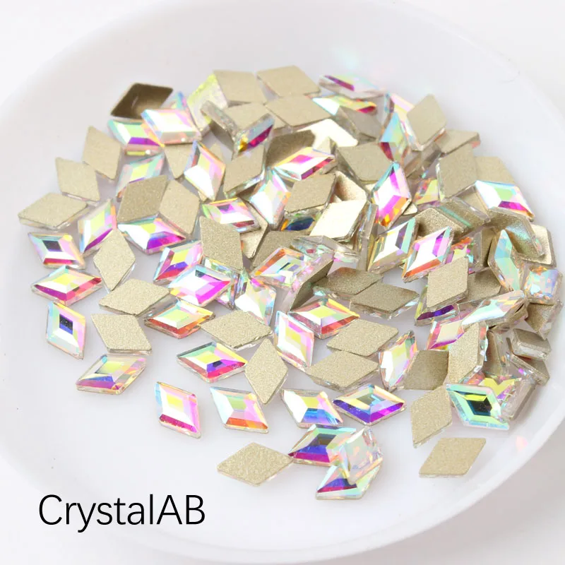 CrystalAB Горячая Распродажа ромб 4x6 мм ногтей Стразы 12 видов цветов Необычные хрустальные камни 30/100 шт для 3D нейл-арта украшения - Цвет: CrystalAB