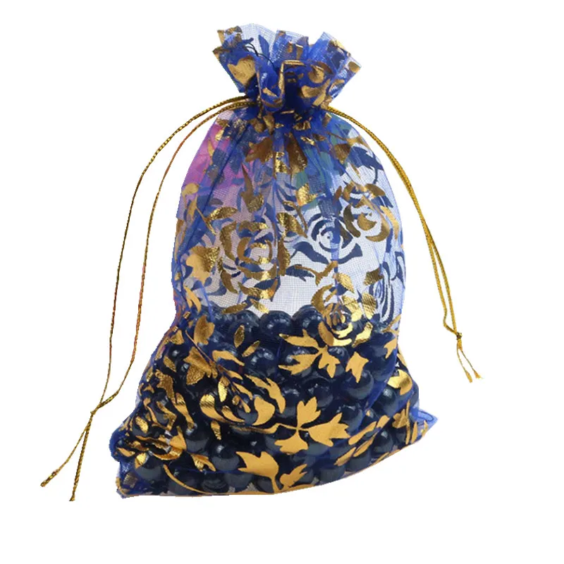 50pcs 11x16CM Jewelry Packaging Organza Bags Gold Rose Gift Packing Pouch Wedding Favors and Gifts Supplies 8ZSH334 | Дом и сад