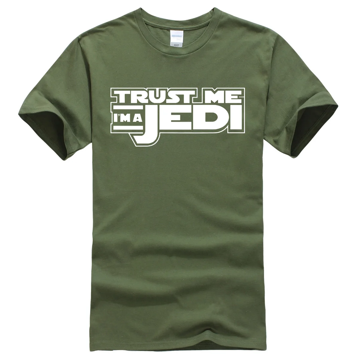 Летняя забавная уличная черная футболка в стиле хип-хоп homme STAR WAR Trust Me I'm a Jedi, Мужская футболка, модная брендовая одежда для фитнеса - Цвет: dark green