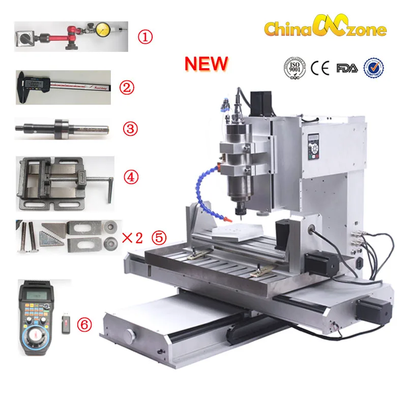 6040 5Axis and Kit Фрезерный станок с ЧПУ, 5 осей, гравировальный станок с ЧПУ, 6040, USB, шариковый винт, CNC, тип стойки, дерево, алюминий, медь, металл, фрезерный станок - Цвет: 6040 5Axis and Kit
