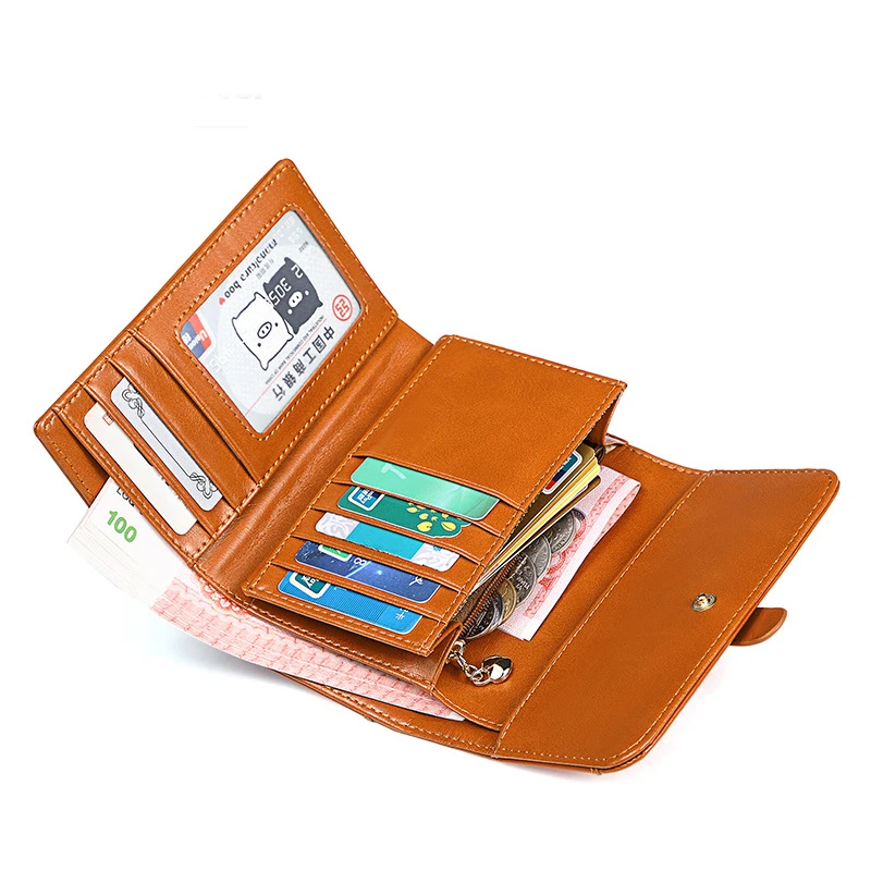 Модный женский кошелек из натуральной воловьей кожи однотонная винтажная сумка