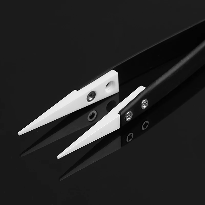 

Ceramic Tips Tweezers Stainless Steel Handle Straight Aimed Tweezers For Coils Dropshipping