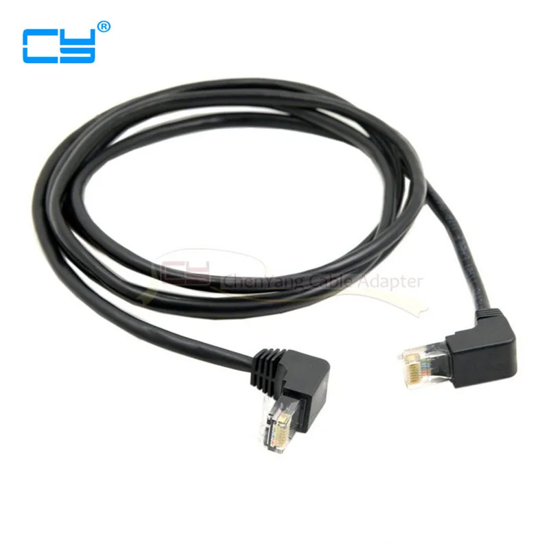 Двойной патч корд под прямым углом 90 дюймов 8P8C FTP STP UTP Cat 5e сетевой Lan Ethernet 2