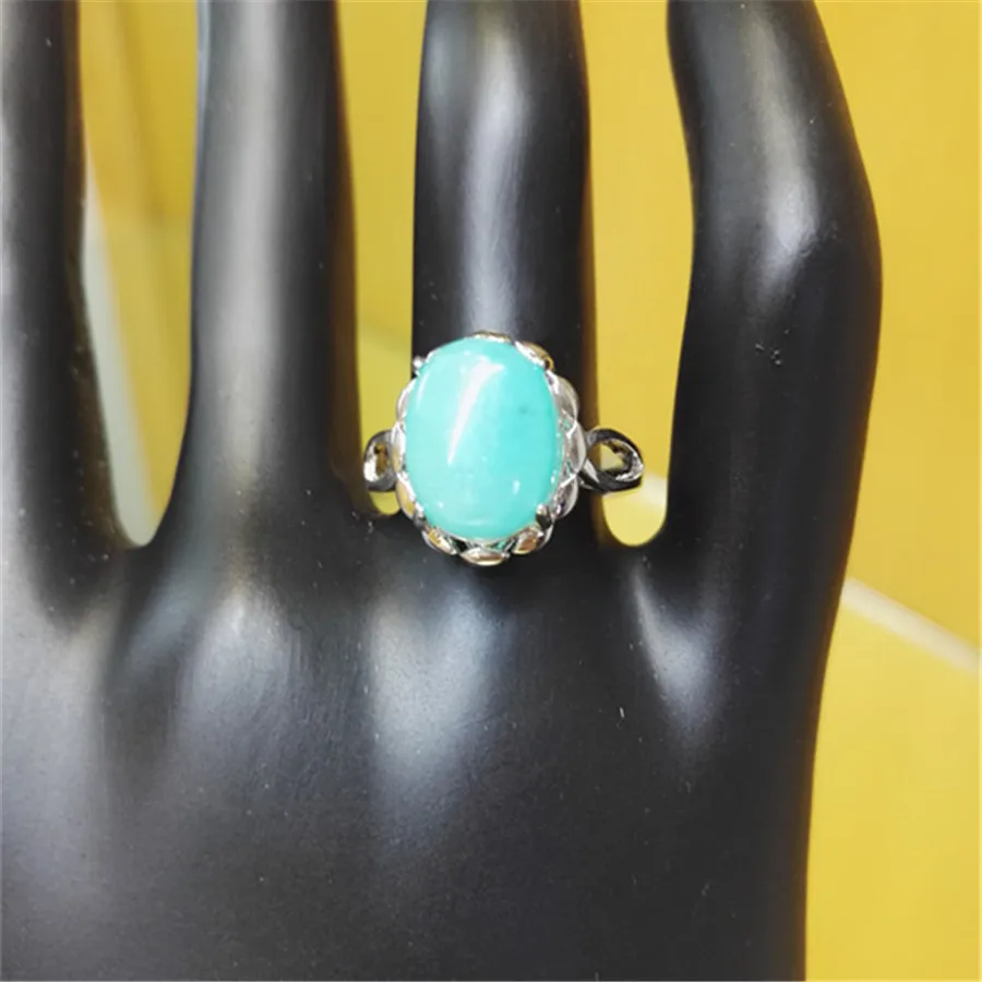 Подлинная зеленый Амазонит Природный камень кольца для женщин мужчин