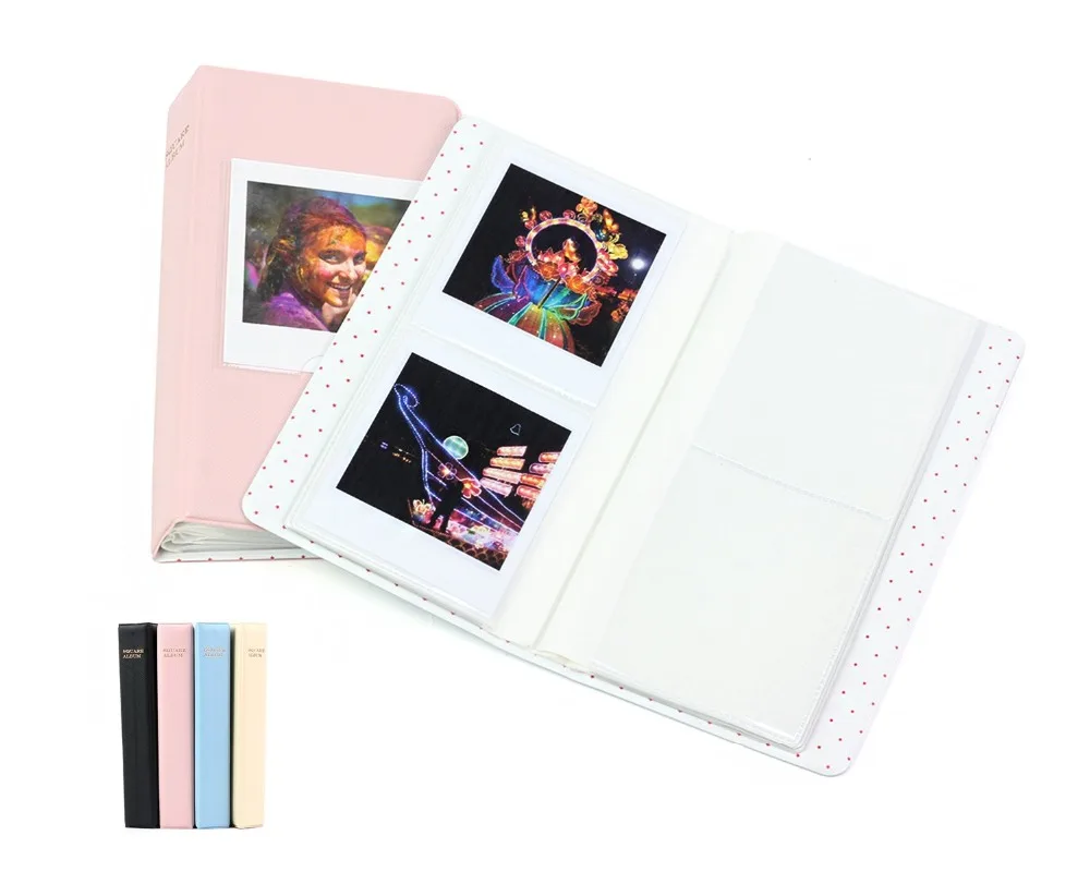 CAIUL Photo Album for fujifilm instax Square SQ20/SQ10 /SQ6/SP-3(64 photos)(3.39x2.83 inch) Photo Frames-White/Black/Blue/ Pink