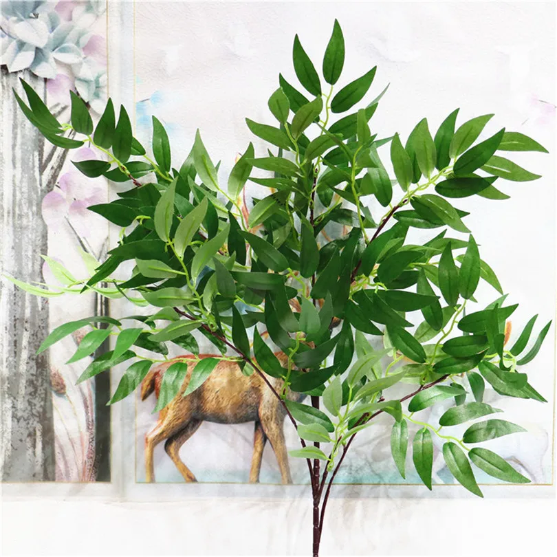

11pcs Artificial Willow Tree Branches Silk Willow Leaf Tree Stems for Wedding Party Tree Decoration