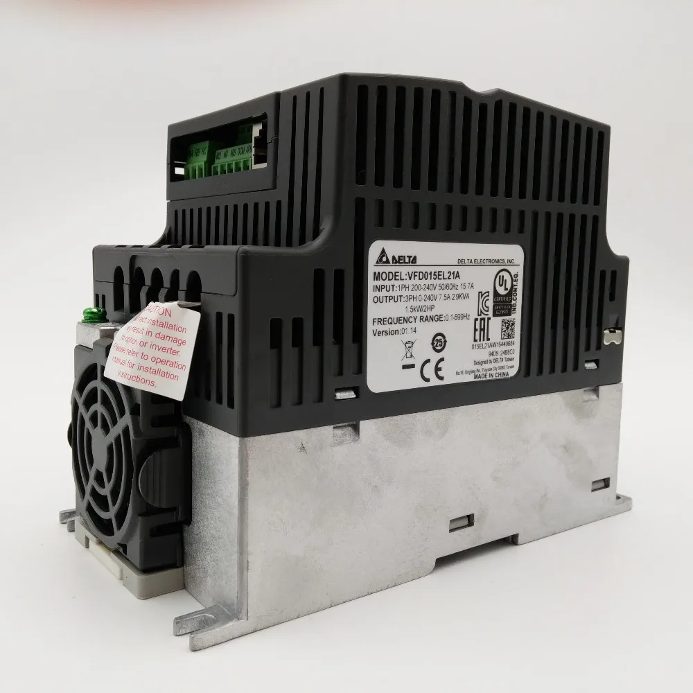 1.5KW Дельта-Инвертор VFD частотно-регулируемый привод VFD015EL21A однофазный 220 V 2HP 0,1~ 600 Гц К водяному насосу и упаковочная машина