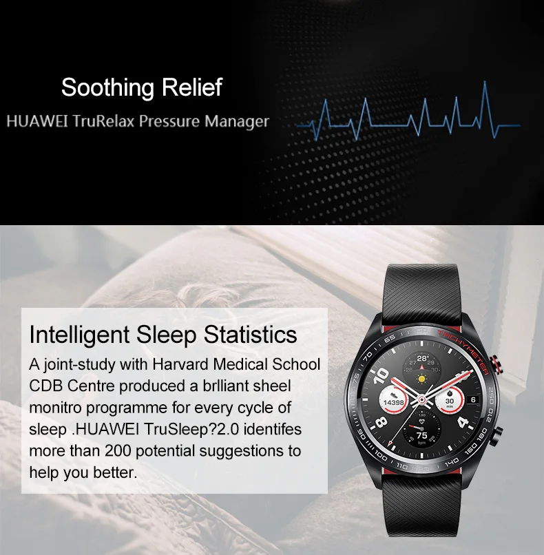 Huawei Honor оригинальные часы Magic SmartWatch NFC gps 5ATM водонепроницаемый трекер сердечного ритма трекер рабочее сообщение напоминание