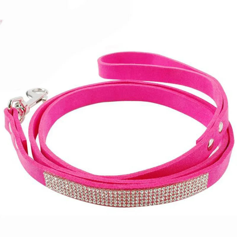 Ряды стразы поводок для маленьких собак бархатный ошейник милый кот Хрустальный