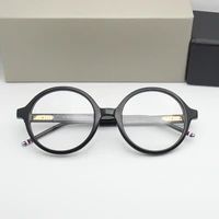 thom brand acetate retro round glasses frame for men and women optical prescription eyeglasses with clear lens oculos de grau