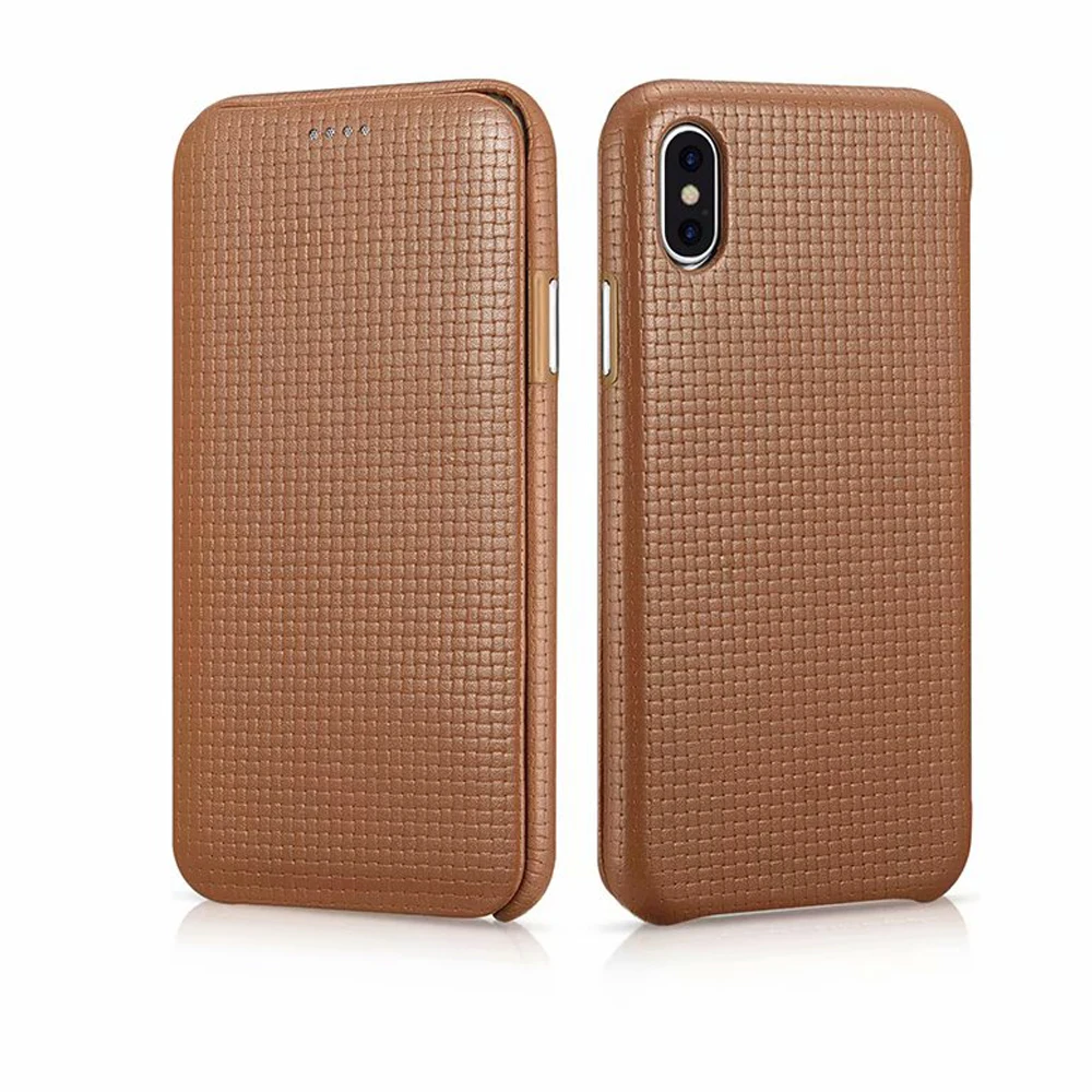 Icarer для iPhone X чехлы телефонов из натуральной кожи Магнитный Флип кошелек чехол Apple