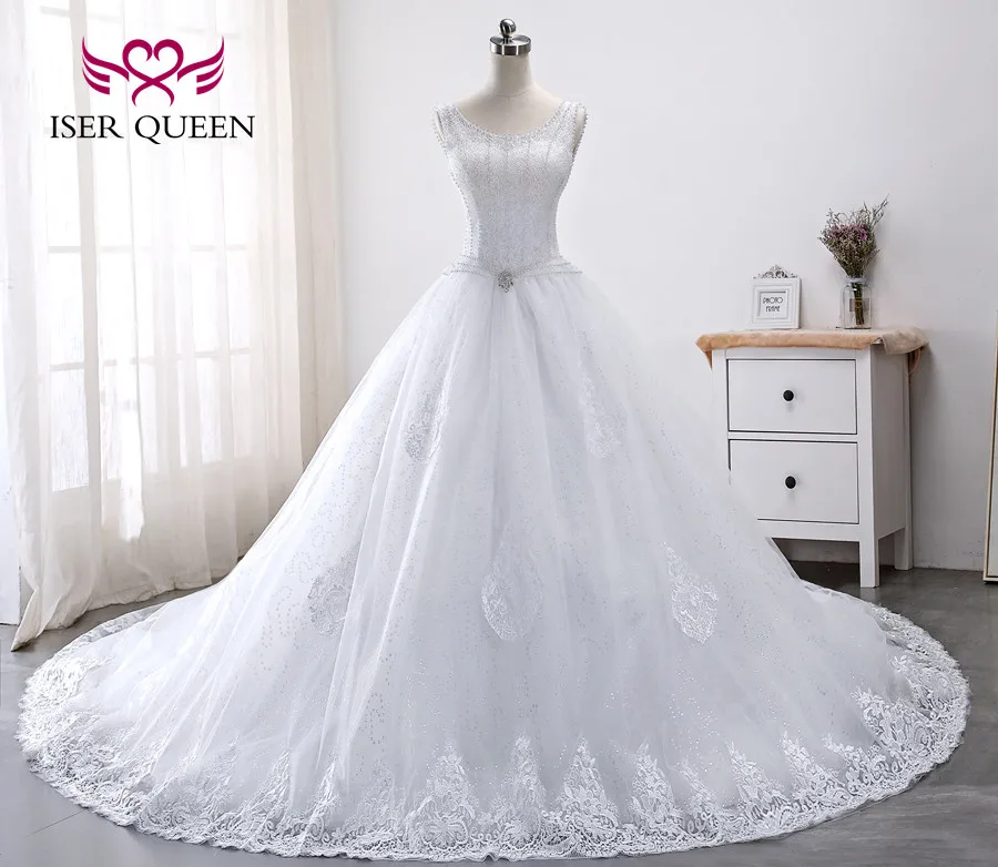 Кристалл Жемчуг Бусы Роскошные свадебное платье es 2019 Новое поступление без