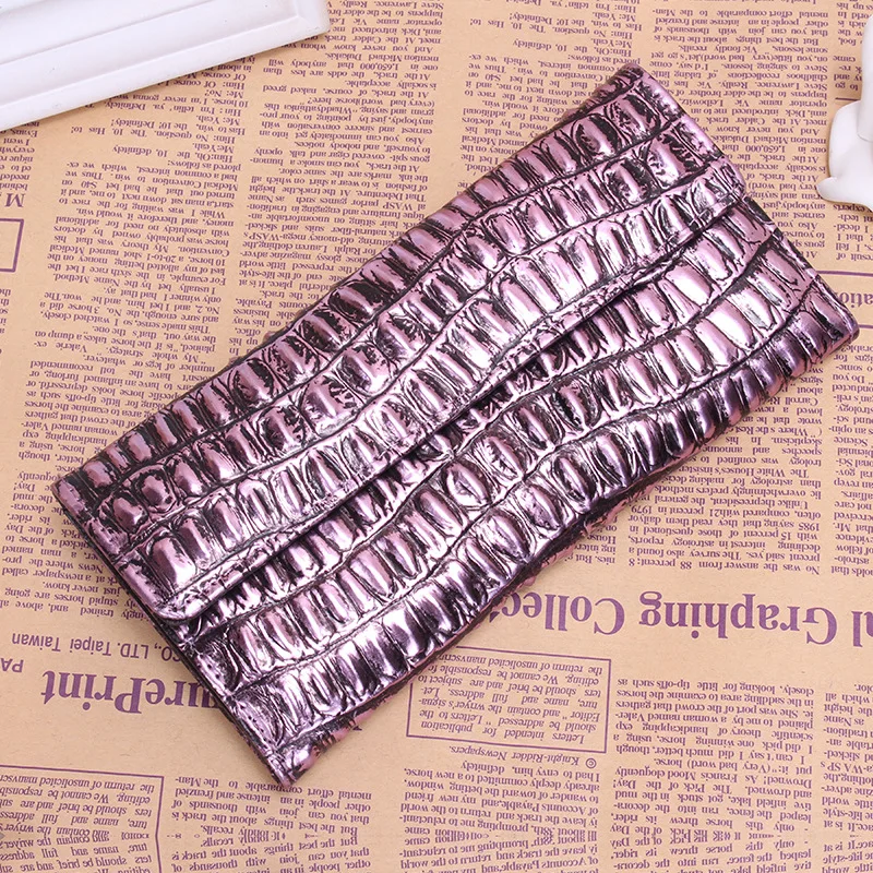 

CICICUFF Crocodile Pattern Genuine Leather Long Wallet Ostrich Grain Hasp Wallets for Women Clutch Purses Serpentine Wallet