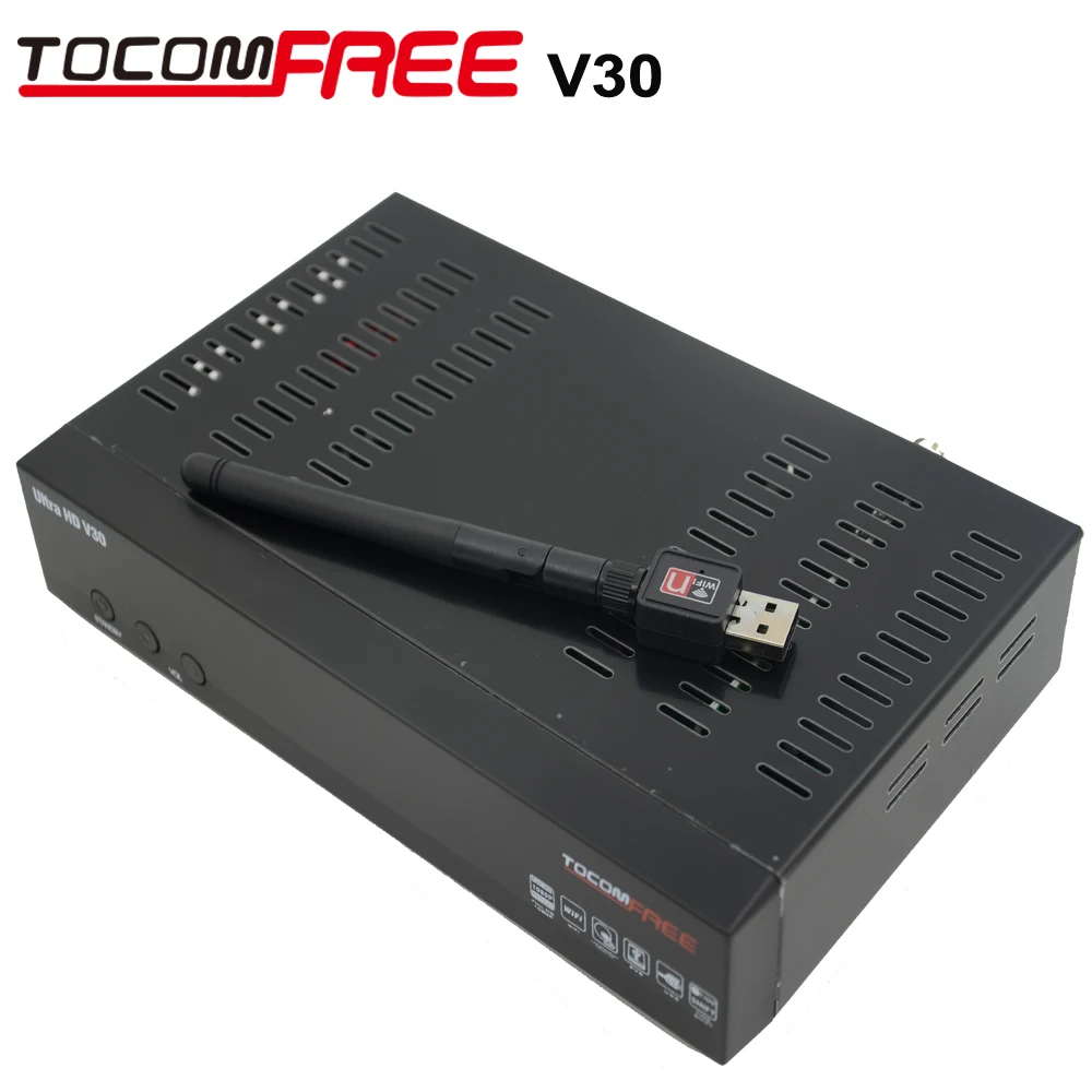 Tocomfree v30 Ultra HD V30 спутниковый ресивер 128 Mb с Newcam CCcam 8psk работают хорошо чем jyazbox v500