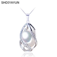 shdiyayun pearl necklace pearl jewelry 925 sterling silver for women freshwater pearl cage pendants natural gemstone pendant