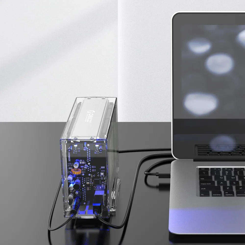 ORICO Dual 3,5 ''USB3.0 HDD чехол 6 Гбит/с SATA к USB 3 прозрачный с алюминиевым HDD док-станция UASP 24 ТБ добавить 12 В адаптер питания