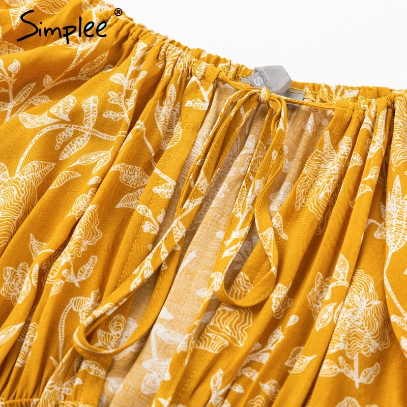 Simplee Sexy slash neck jumpsuit romper women Long sleeve tassel lace up overalls Elastic waist summer boho playsuit | Женская одежда