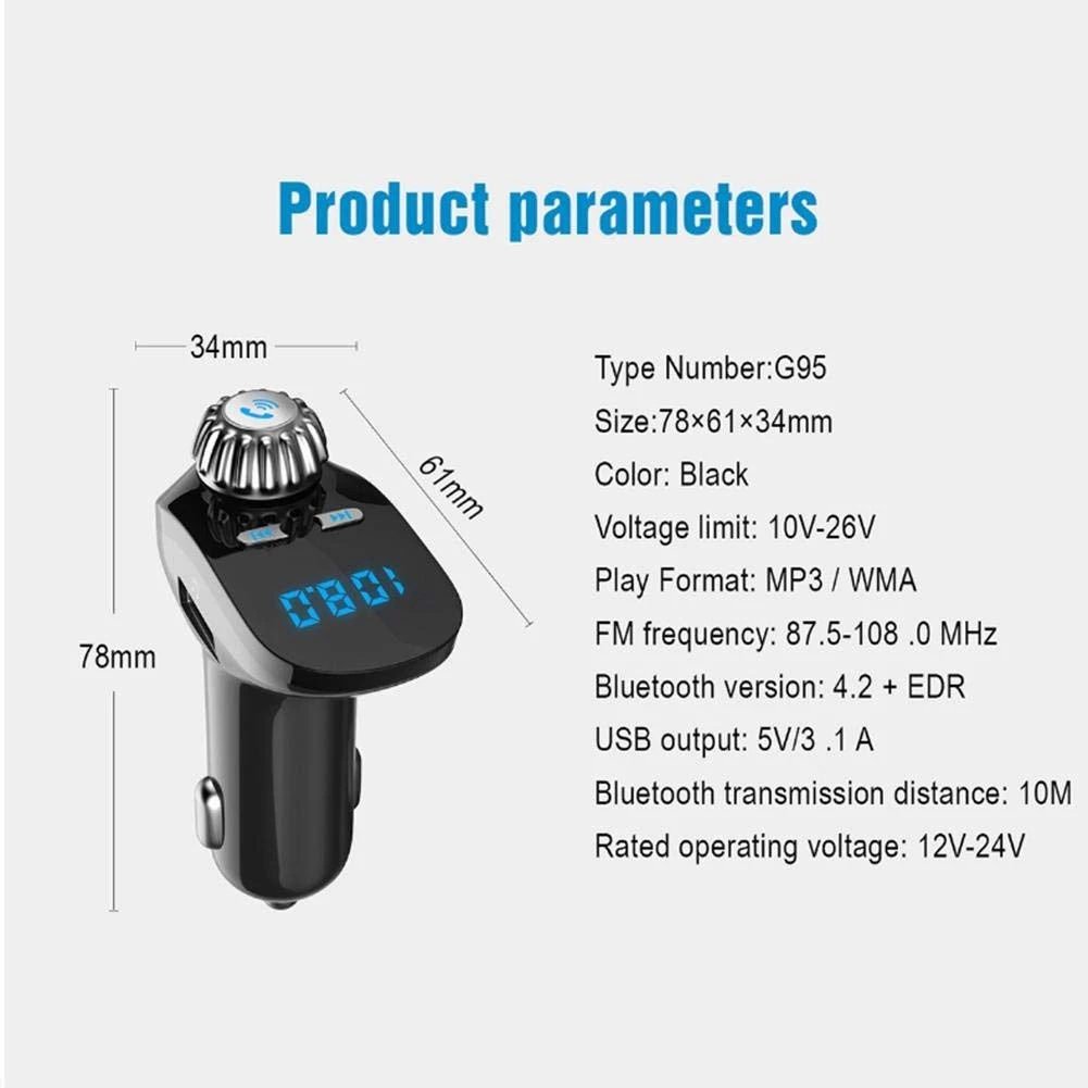 Car fm transmitter bluetooth superior technology Hi-Speed USB2.0 G95 MP3 Bluetooth Handsfree mini Player Co | Автомобили и