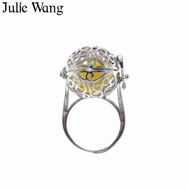 Julie Wang 1 шт. 17 мм медные полые узоры диффузор эфирного масла кольцо Модные женские