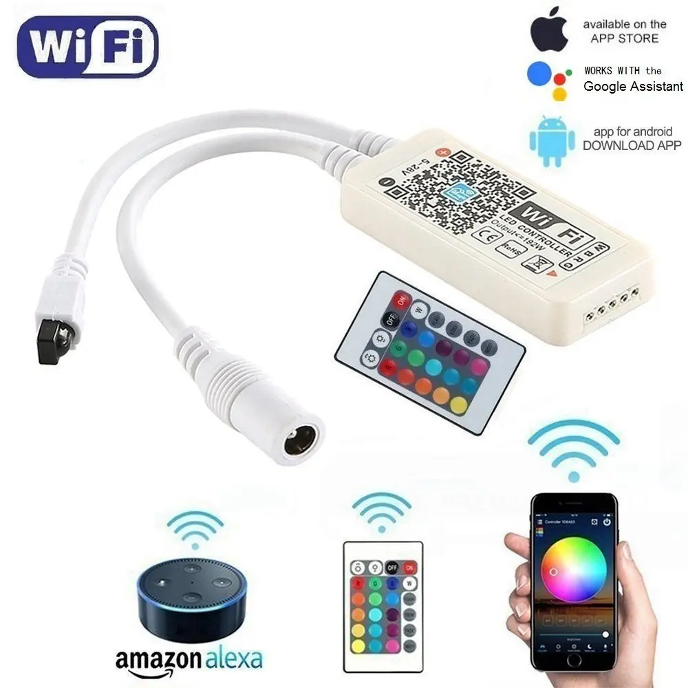 Wi-Fi Беспроводной Smart Управление Лер работа с 4-контакты/5-контакты RGB/RGBW 5050/3528