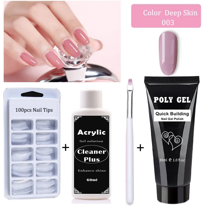 30g 4 шт./компл. Polygel наращивания ногтей акрилом поли гель Советы повышения скольжения раствор быстрого роста ногтей расширение гель для ногтей - Цвет: 003