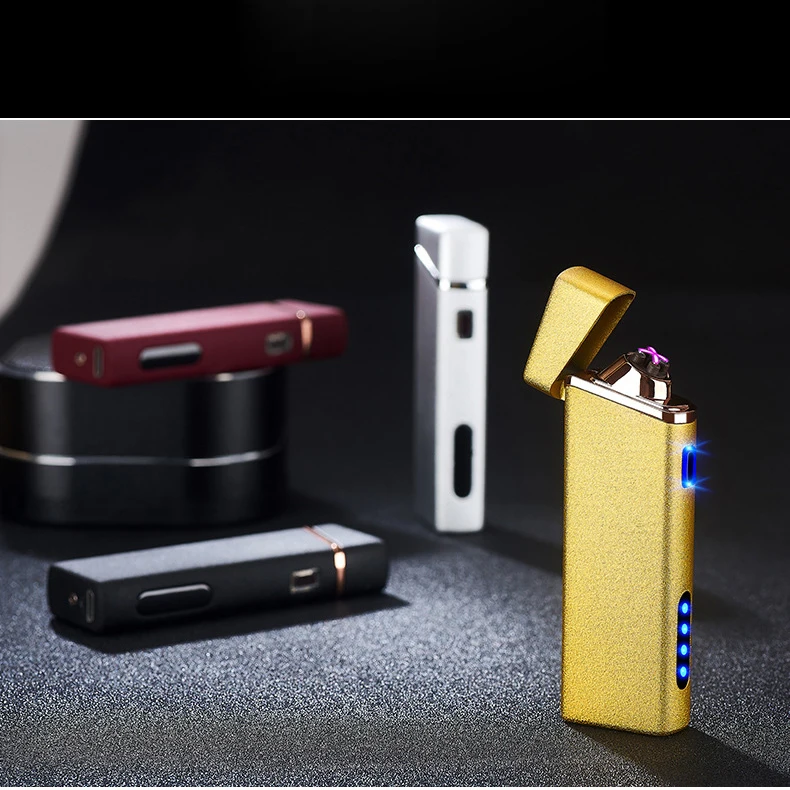 Отпечаток пальца курительная электрическая зажигалка с гнездом usb двойная дуга плазма перезаряжаемая металлическая сигаретная Зажигалка сигара 2 дуги Зажигалка труба свеча