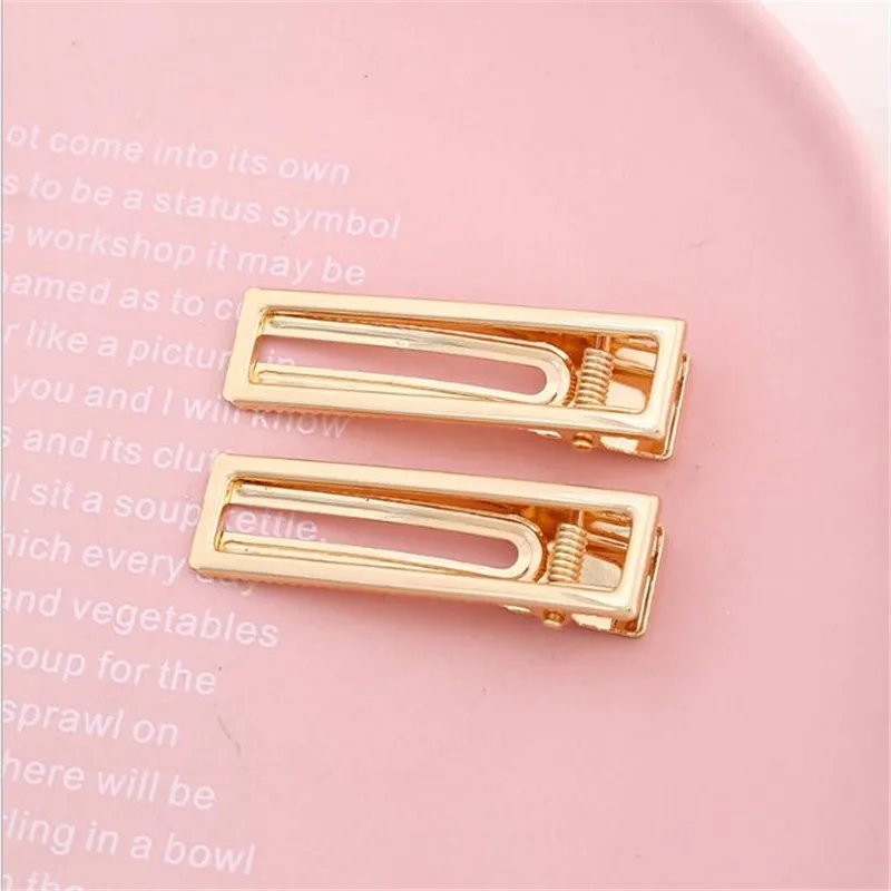 1 PC Gold Metal Hairpins Women Hair Alligator Clips Barrette Bobby Pins Girls Scrub Snap Hairgrip Accessories Headdress |