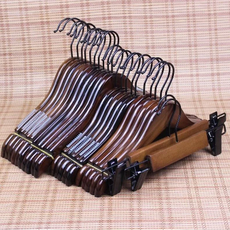 10 шт./лот винтажные деревянные вешалки Противоскользящие для одежды детская