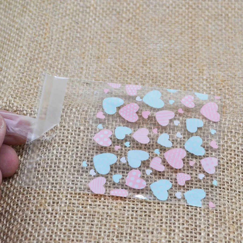 50/100 шт./лот 7x7 см милый мультфильм Cookie упаковки Пластик сумки самоклеящиеся мешок праздничный свадебный сувенир подарки конфеты печенье сумки