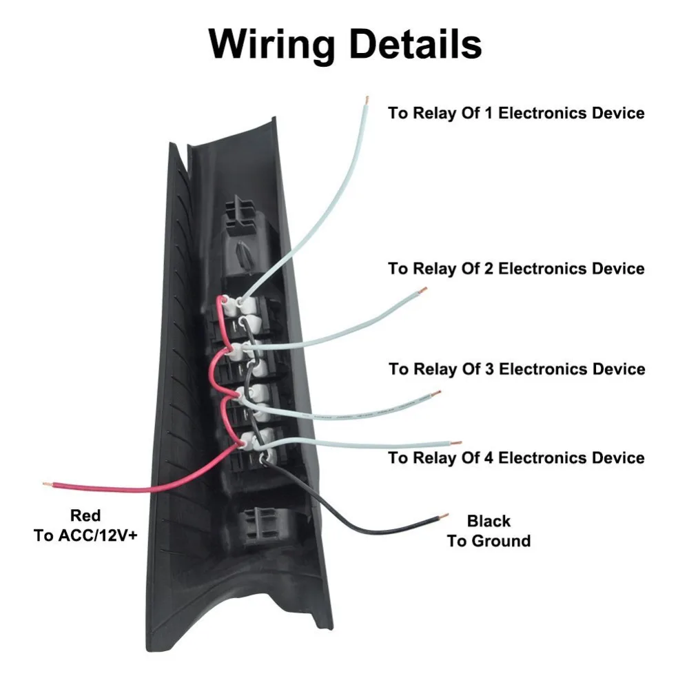 Черный Переключатель А столба левая рука Pod панель 4 LED Кулисный переключатель для