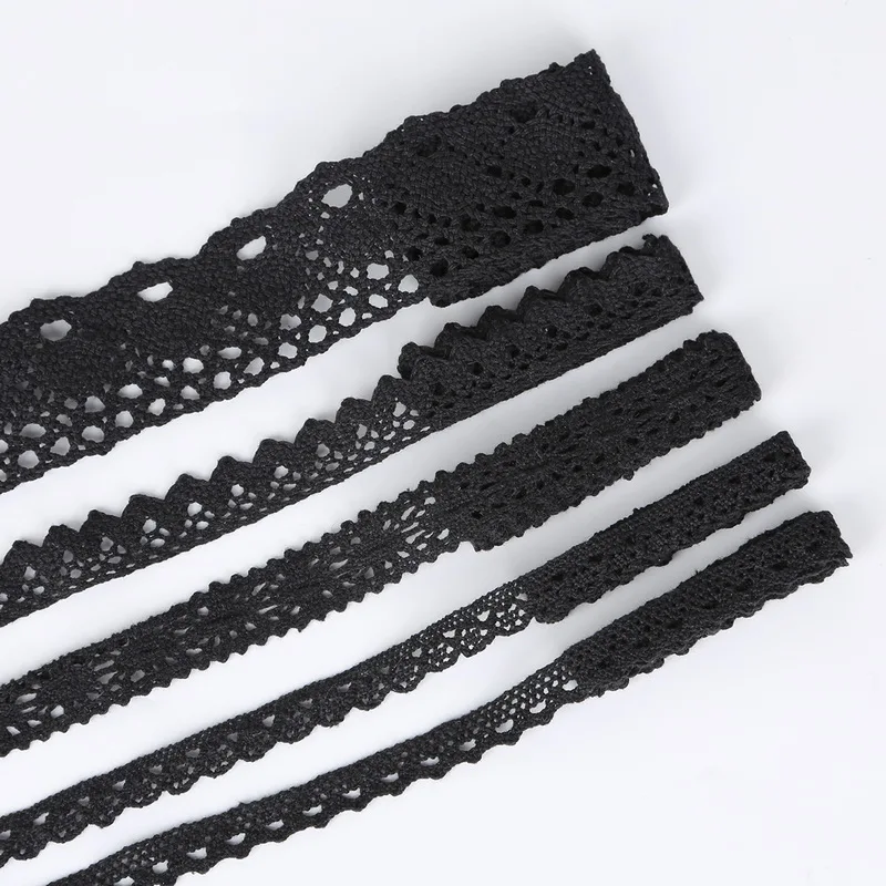5yards/lot 10mm Black Lace Fabric Trim Ribbon DIY Garment Hair Accessories Embroidered | Дом и сад