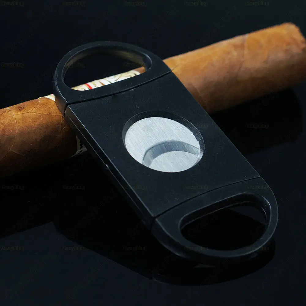 Cohiba Black Plastic Handle Stainless Steel 2 Blade Pocket Cigar Cutter Scissors | Дом и сад