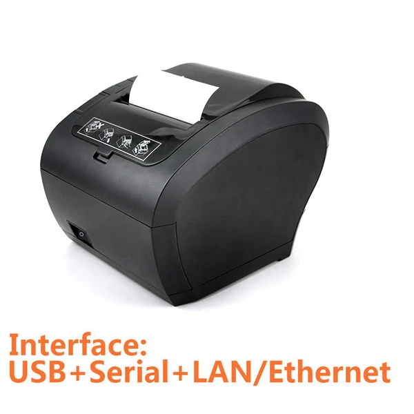 Black Ethernet 80 мм термочек 58 мм принтер автоматический резак КУХНЯ супер рынок логотип POS принтер USB Ethernet Bluetooth wifi POS принтер - Цвет: Black Ethernet