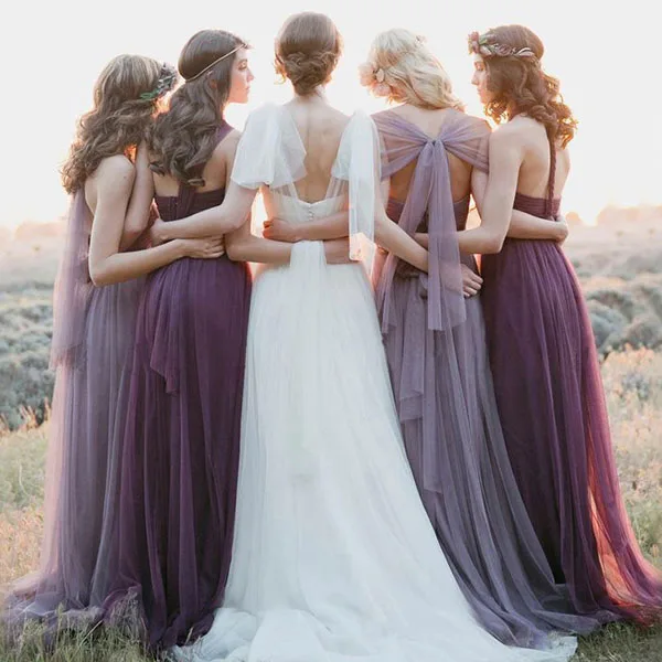 Robe de soiree Новинка Vestidos De Novia Платье с изменяемым фасоном фиолетовое Лавандовое платье подружки невесты красивое винтажное vestido de festa