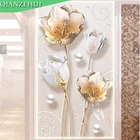 QIANZEHUI, алмазная вышивка сделай сам, круглые алмазные тисненые тюльпаны, полная стразы, алмазная живопись, вышивка крестиком