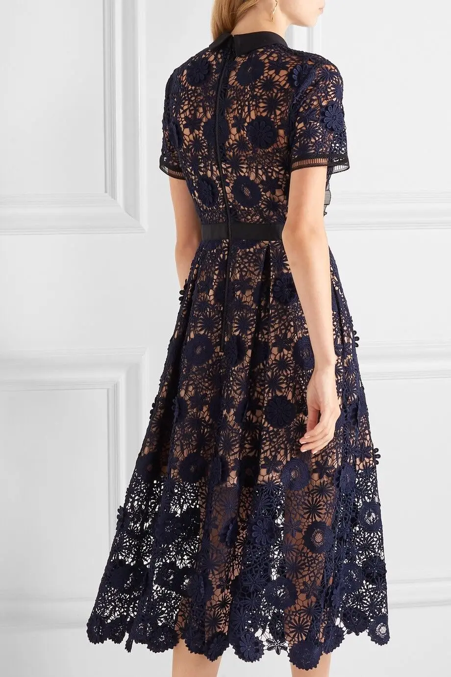 Self Portrait Dress 2019 High Quality Runway summer Women Embroidery Hollow out Elegant Party Ladies Long Dresses vestidos | Женская