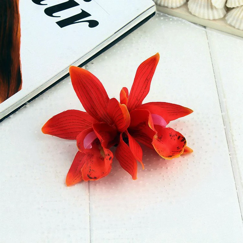 Hot Sale Women Summer Bohemia Beach Lily Orchid Flower Hair Clip Bridal Wedding Headwear Holiday Ornaments Accessories |