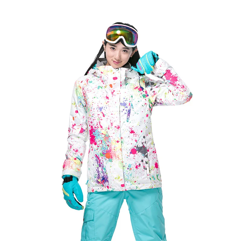 Зимний женский лыжный костюм GSOU ветрозащитная Водонепроницаемая дышащая теплая