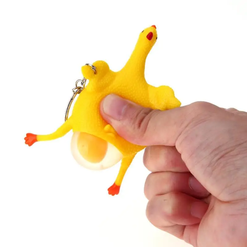 Милый брелок Toyfor для детей сжать цыпленка яйцо Антистресс игрушка для взрослых ПВХ хитрые гаджеты вечерние Шутки игрушка 1 шт