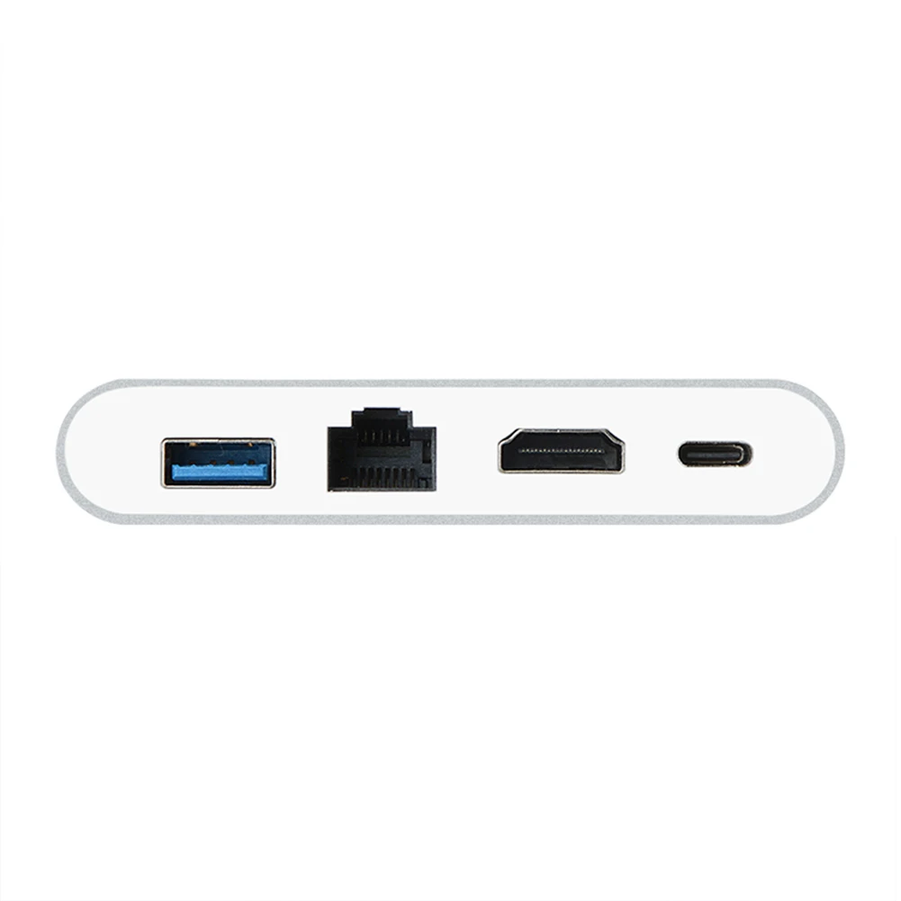 Адаптер 4 в 1 Type C USB 3 на концентратор 4K UHD + гигабитный Ethernet(RJ45)+ 0 адаптер конвертер