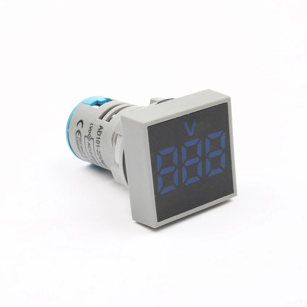 Voltmeter BLUE 22 мм Диапазон измерения переменного тока 12-500 В светодиодный вольтметр измеритель напряжения индикатор пилотный светильник красный желтый зеленый белый синий цифровой - Цвет: Voltmeter BLUE