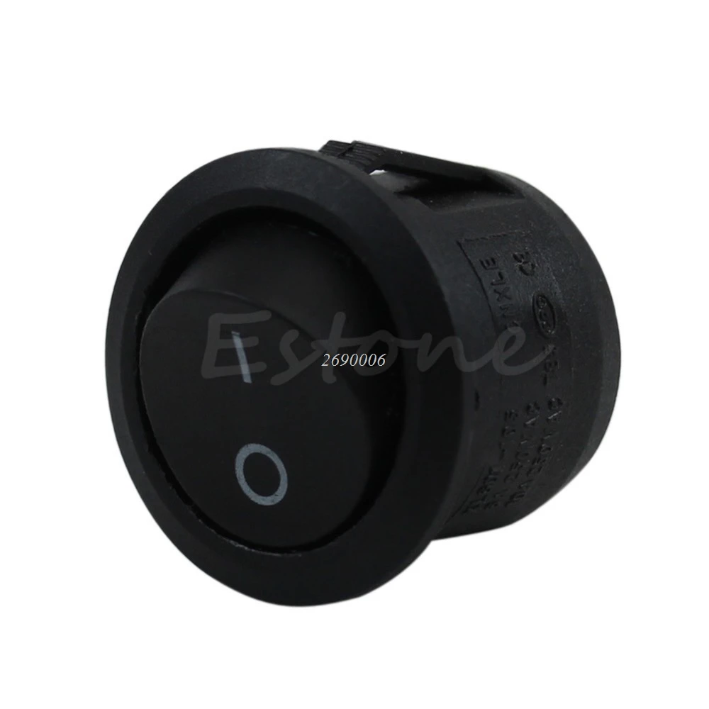 5 x Круглый черный 2 Pin SPST ВКЛ-ВЫКЛ кулисный переключатель лодки 12V оснастка+ Водонепроницаемый Coatfor