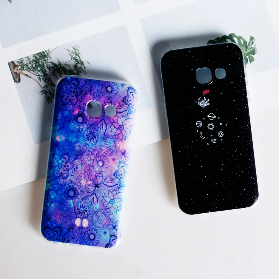Мягкий чехол из ТПУ для Samsung Galaxy A3 2017 силиконовый с узором задние крышки Galary A320 A320F
