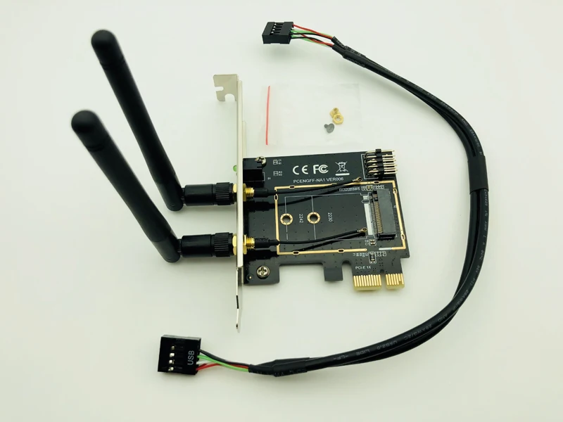 

M.2 WiFi Adapter M2 NGFF Key A-E to Mini PCI Express Wifi Raiser PCI-E 1X NGFF Wireless Support 2230 2242 Mini PCIE Network Card