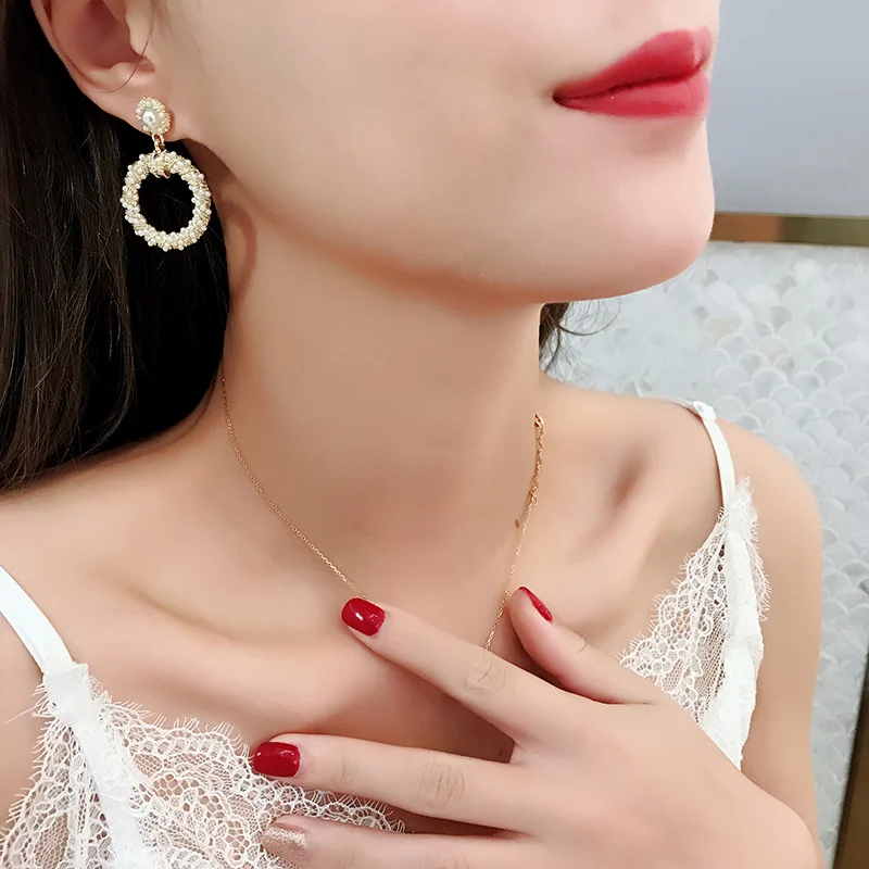 Инкрустированные жемчугом серьги дизайн ювелирные изделия 2019