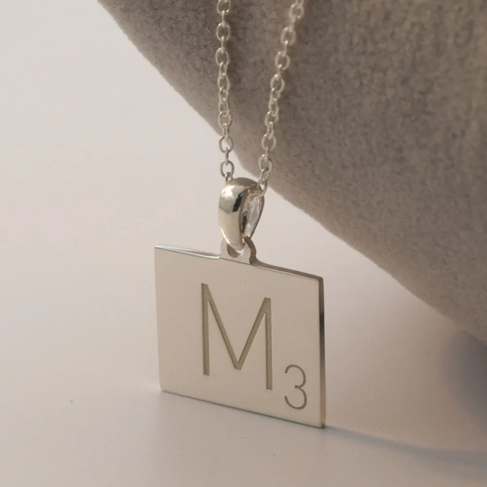 Ожерелье из серебра 925 пробы с 1 буквой на заказ первоначальным номером
